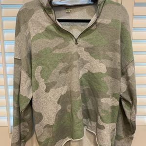 Aerie Camo Quarter Zip Pullover